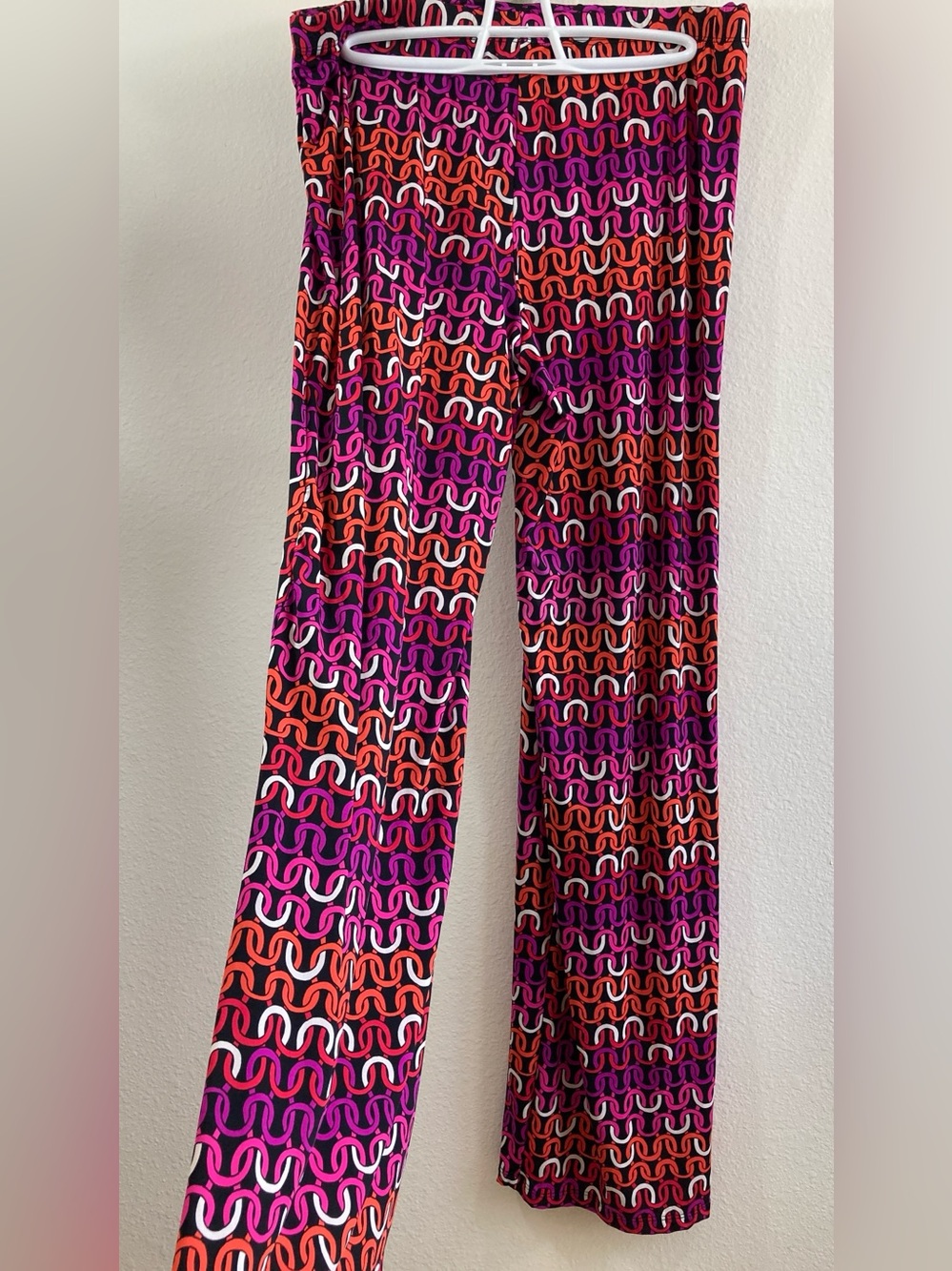 Trina Turk Echo Chain Print Swim & Spa Pants Wide Leg Fold Over Waist Size L